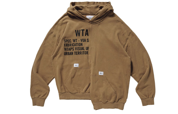 WTAPS SS21 Asymmetrical Cotton Hooded Sweatshirt 211ATDT-CSM39