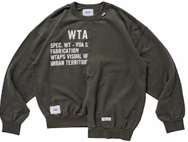 WTAPS SS21 RAGS Asymmetrical Crew Neck Cotton Sweatshirt 211ATDT-CSM27 WTAPS SS21 RAGS Asymmetrical Crew Neck Cotton Sweatshirt 211ATDT-CSM27