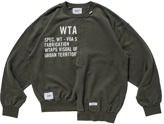 WTAPS SS21 RAGS Asymmetrical Crew Neck Cotton Sweatshirt 211ATDT-CSM27 Buy WTAPS SS21 RAGS Asymmetrical Crew Neck Cotton Sweatshirt 211ATDT-CSM27