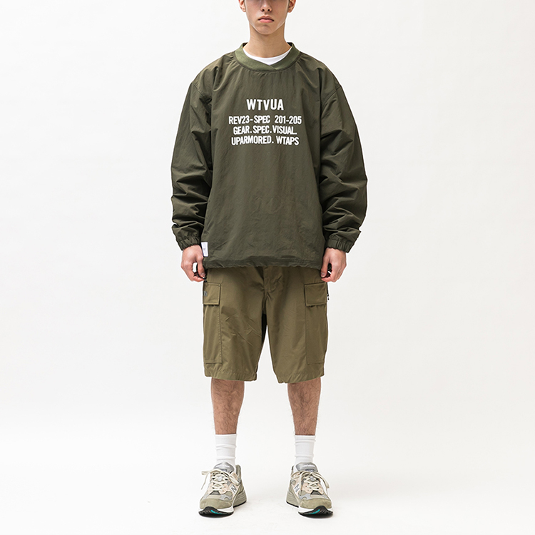 Shop WTAPS SS22  Nylon Pullover Jacket with Letter Print 221BRDT-JKM04