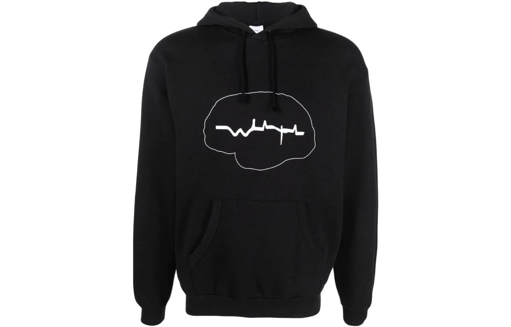 WTAPS SS22 Black Printed Letter Casual Hoodie Long Sleeve Pullover 212ATDT-HP02SB