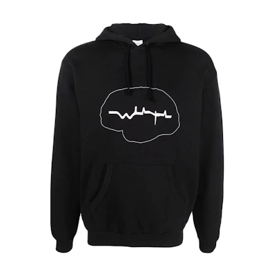 WTAPS SS22 Black Printed Letter Casual Hoodie Long Sleeve Pullover 212ATDT-HP02SB