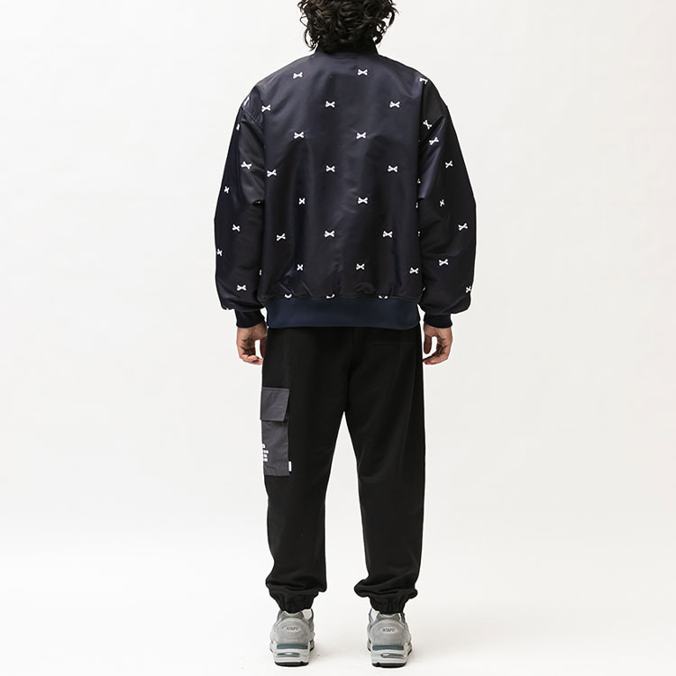 Purchase WTAPS SS22 Embroidered Bone Print Bomber Jacket Unisex Baseball Style. 221TQDT-JKM01