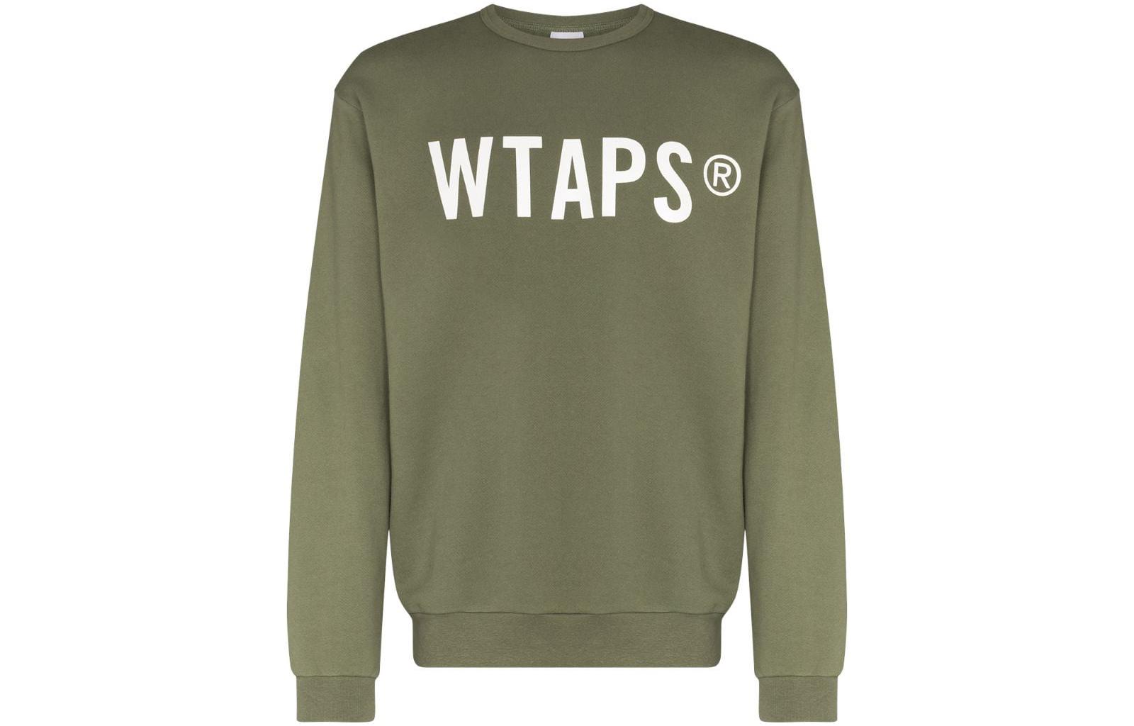 WTAPS SS22 Logo Print Crewneck Sweatshirt Green - Casual Wear 212ATDTCP01SOLIVE