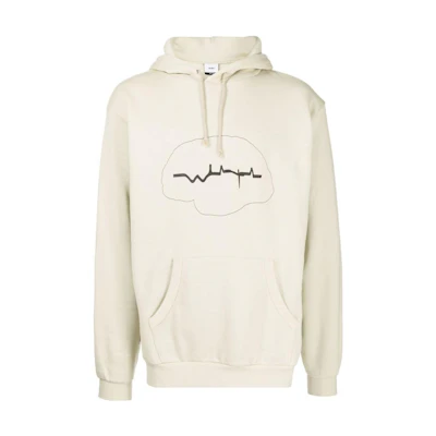 WTAPS SS22 Logo Print Hoodie Beige Long Sleeve 212ATDT-HP03S