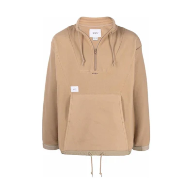 WTAPS SS22 Tag Zip Long Sleeve Sweatshirt Khaki 212ATDTCSM31COYOTE