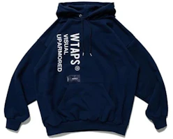 WTAPS SS23 Blue Pullover Hoodie with Solid Color Logo Print - Long Sleeve. 222ATDT-HPM02S-NAVY WTAPS SS23 Blue Pullover Hoodie with Solid Color Logo Print - Long Sleeve. 222ATDT-HPM02S-NAVY
