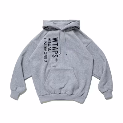 WTAPS SS23 Grey Hoodie Long Sleeve Pullover with Letter Print 222ATDT-HPM02S-GRAY