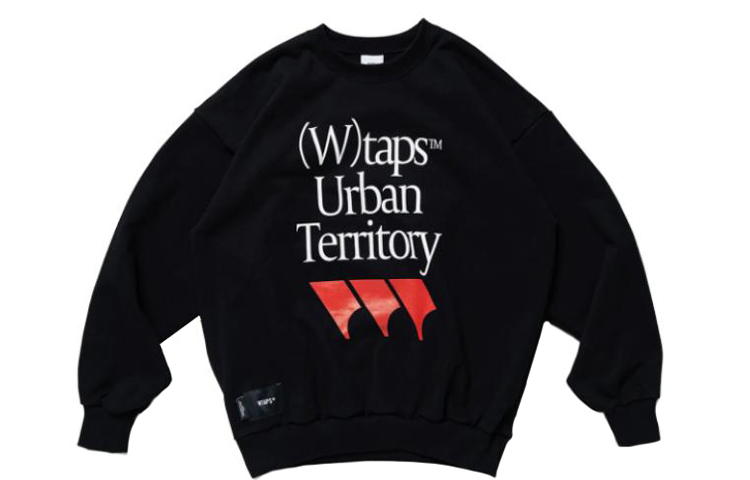 WTAPS SS23 Letter Print Crewneck Sweatshirt Unisex Black 222ATDT-CSM09-BLACK