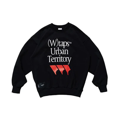 WTAPS SS23 Letter Print Crewneck Sweatshirt Unisex Black 222ATDT-CSM09-BLACK