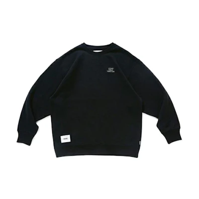 WTAPS SS23 Plain Pullover Sweatshirt Black 222ATDT-CSM19-BK
