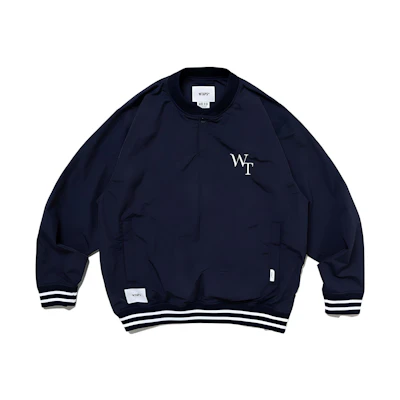 WTAPS SS23 Solid Color Pullover Baseball Jacket for Men. 231BRDT-JKM02-NV