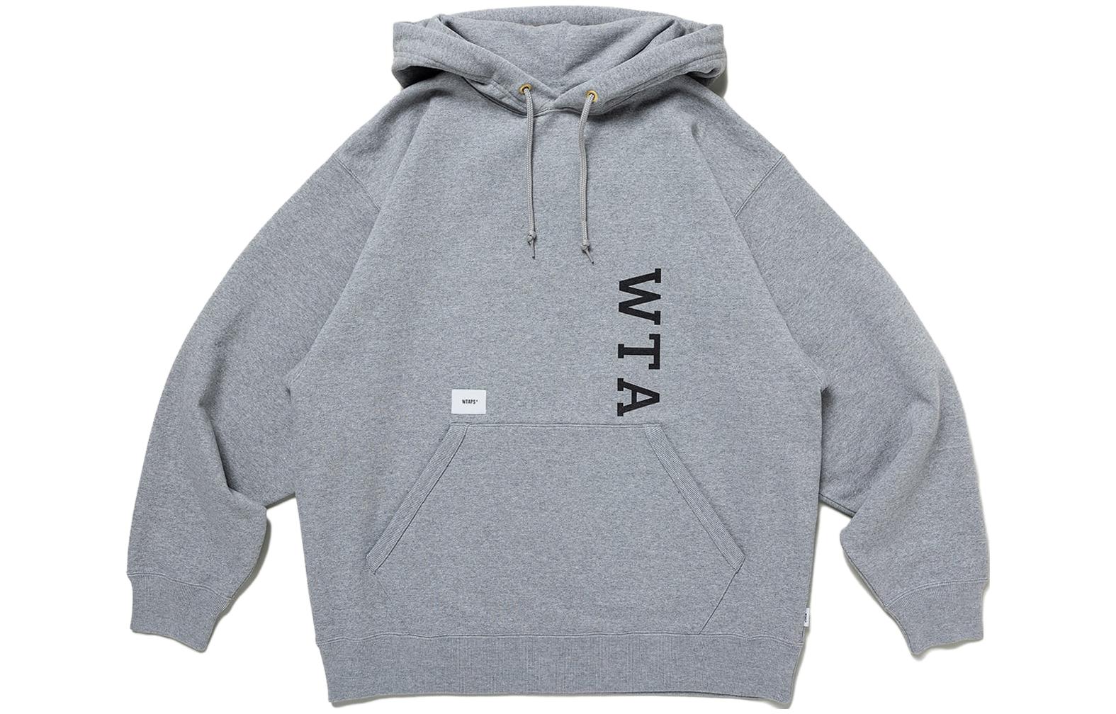 WTAPS Unisex Grey Colorblock Letter Print Pullover Hoodie Long Sleeve 231ATDT-CSM01-GRAY