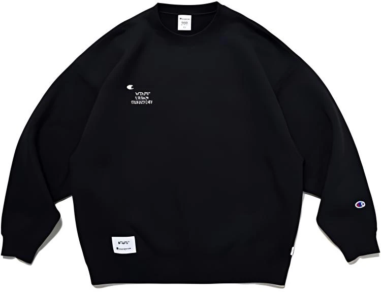 wtaps-x-champion-ss-23-pullover-sweatshirt-black-222-hbchd-csm-03-s