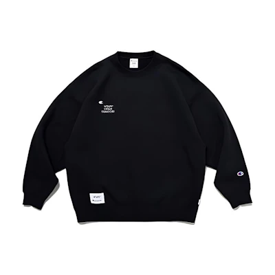 WTAPS Champion SS23 Pullover Sweatshirt Black 222HBCHD-CSM03S