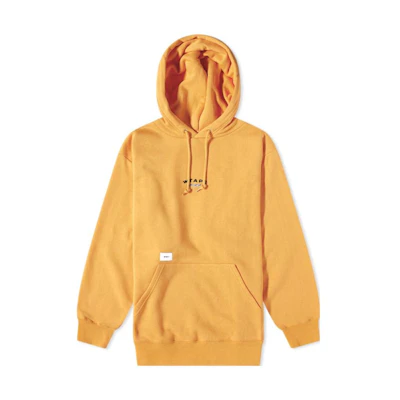 WTAPS Yellow Hoodie with Embroidered Letter Logo and Drawstring 212ATDT-CSM20-YLW