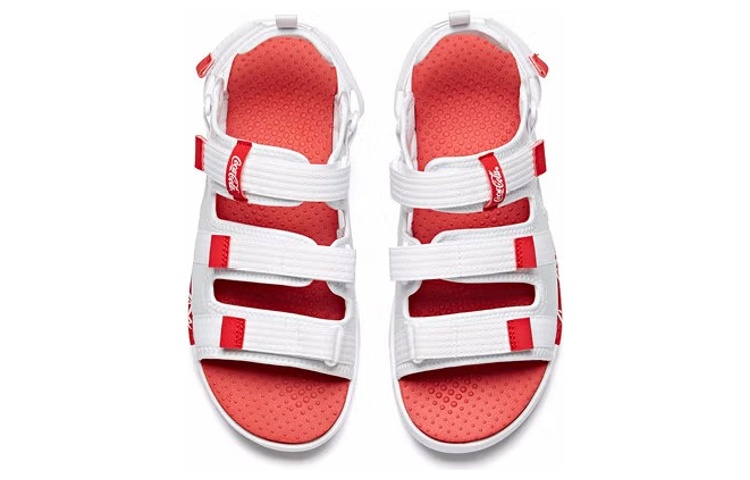 Shop 安踏 x 可口可乐沙滩凉鞋 '白红' 91926971-7