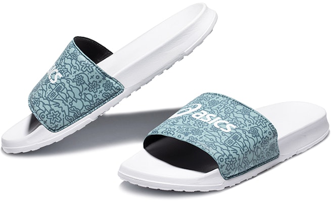x ASICS Sayhello 淋浴凉拖 休闲白色 男女拖鞋 1173A027-300 Lookbook x ASICS Sayhello 淋浴凉拖 休闲白色 男女拖鞋 1173A027-300