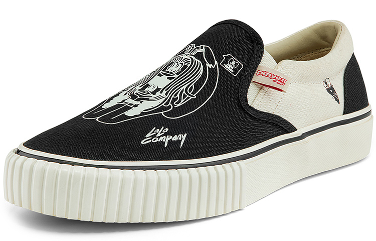 Order x Kappa Speler Kunstenaarscollab Slip-On Canvas ''Zwart'' K0BX5VS16D-990A