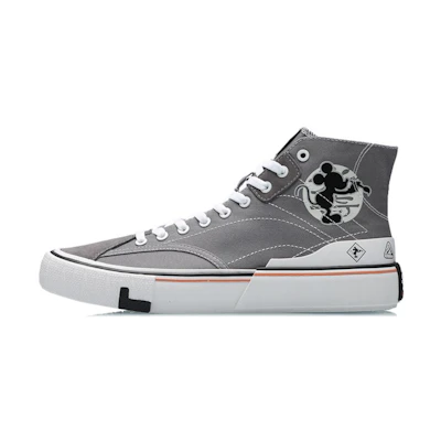 x Li-Ning Mickey Mouse Canvas HI Shoes 'Grey White'