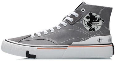 x Li-Ning Mickey Mouse Canvas HI Shoes 'Grey White' AECR007-2 x Li-Ning Mickey Mouse Canvas HI Shoes 'Grey White' AECR007-2