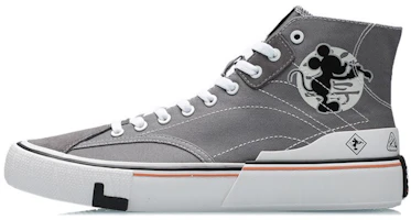 x Li-Ning Mickey Mouse Canvas HI Shoes 'Grey White' AECR007-2 x Li-Ning Mickey Mouse Canvas HI Shoes 'Grey White' AECR007-2