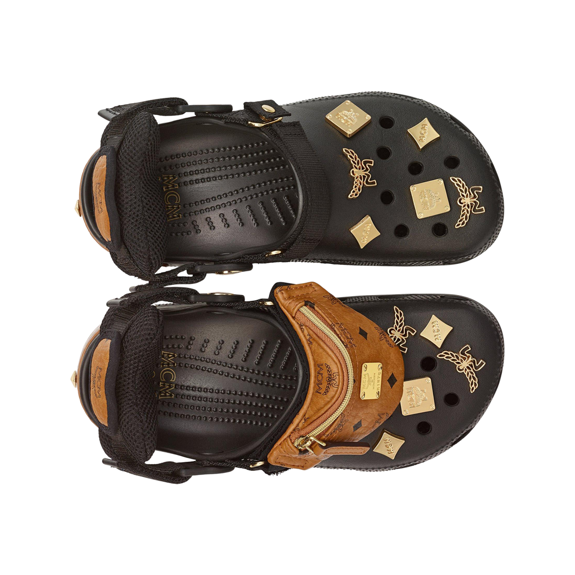 Order Crocs x MCM 迷彩印花露跟圓頭 時尚涼鞋 男女皆宜 黑色