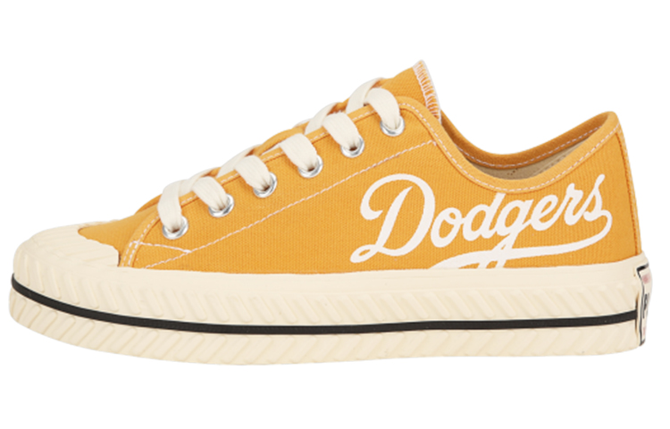 Buy x MLB 新款“Play Ball 洛杉矶道奇低帮帆布鞋 - 姜黄色” 32SHP6011-07D