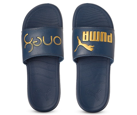 x Puma One8 Virat Kohli Popcat 20 Sandals Blue/Gold 373661-02 Lookbook x Puma One8 Virat Kohli Popcat 20 Sandals Blue/Gold 373661-02