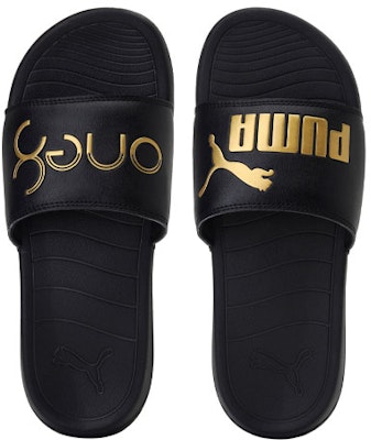 x Puma One8 Virat Kohli Popcat 20 Slides 'Black Gold' 373661-01 Lookbook x Puma One8 Virat Kohli Popcat 20 Slides 'Black Gold' 373661-01