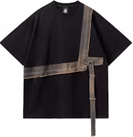XINYINSU Deconstructed Colorblock Loose-fit Unisex T-Shirt - Black X98021 XINYINSU Deconstructed Colorblock Loose-fit Unisex T-Shirt - Black X98021