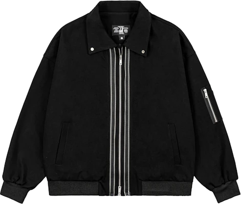 XINYINSU Jaket Cotton Longgar Harrington Multi-Zip Unisex Hitam X7237 Buy XINYINSU Jaket Cotton Longgar Harrington Multi-Zip Unisex Hitam X7237