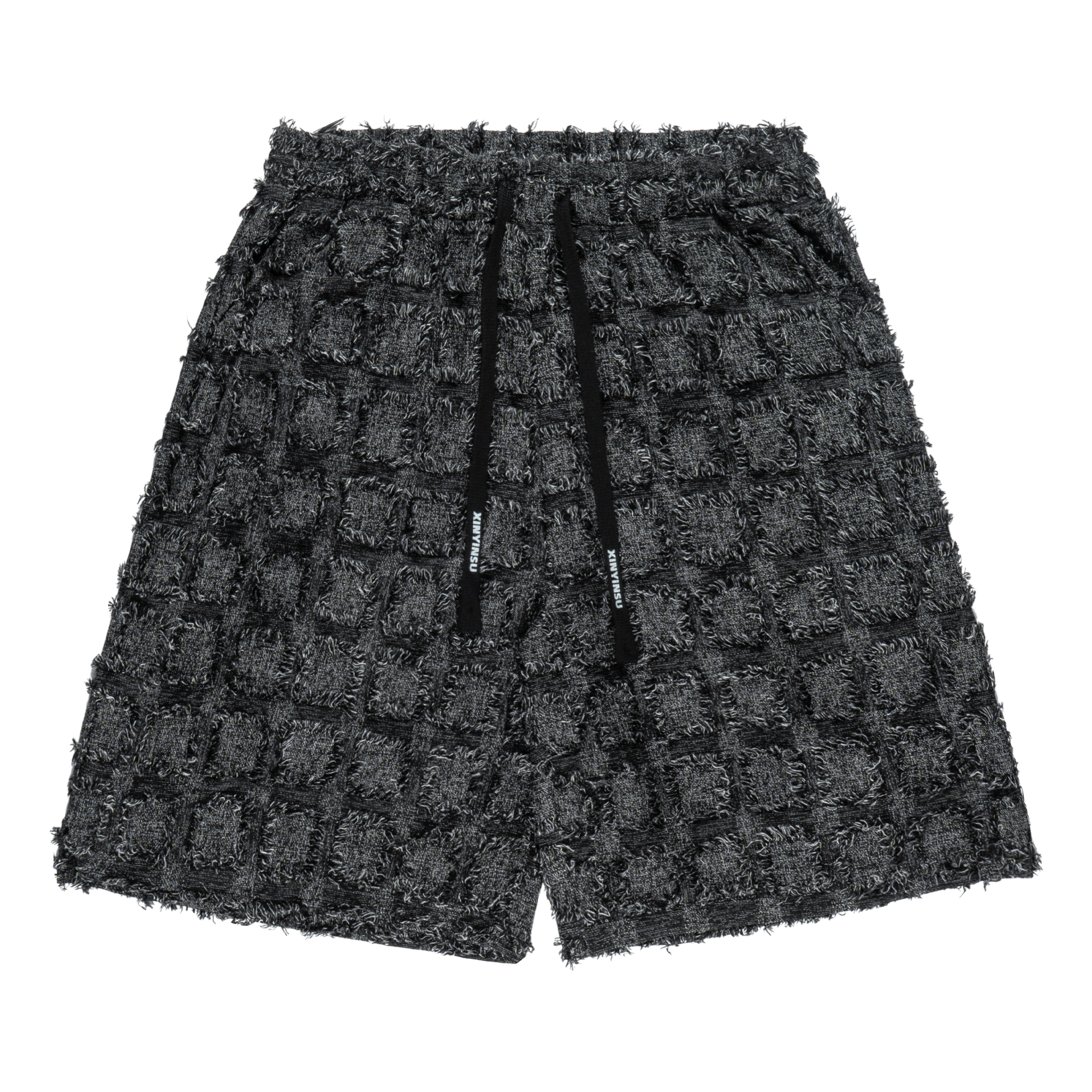 XINYINSU Tweed Plaid Loose Fit Casual Shorts Unisex - 5-Inch Length X9238