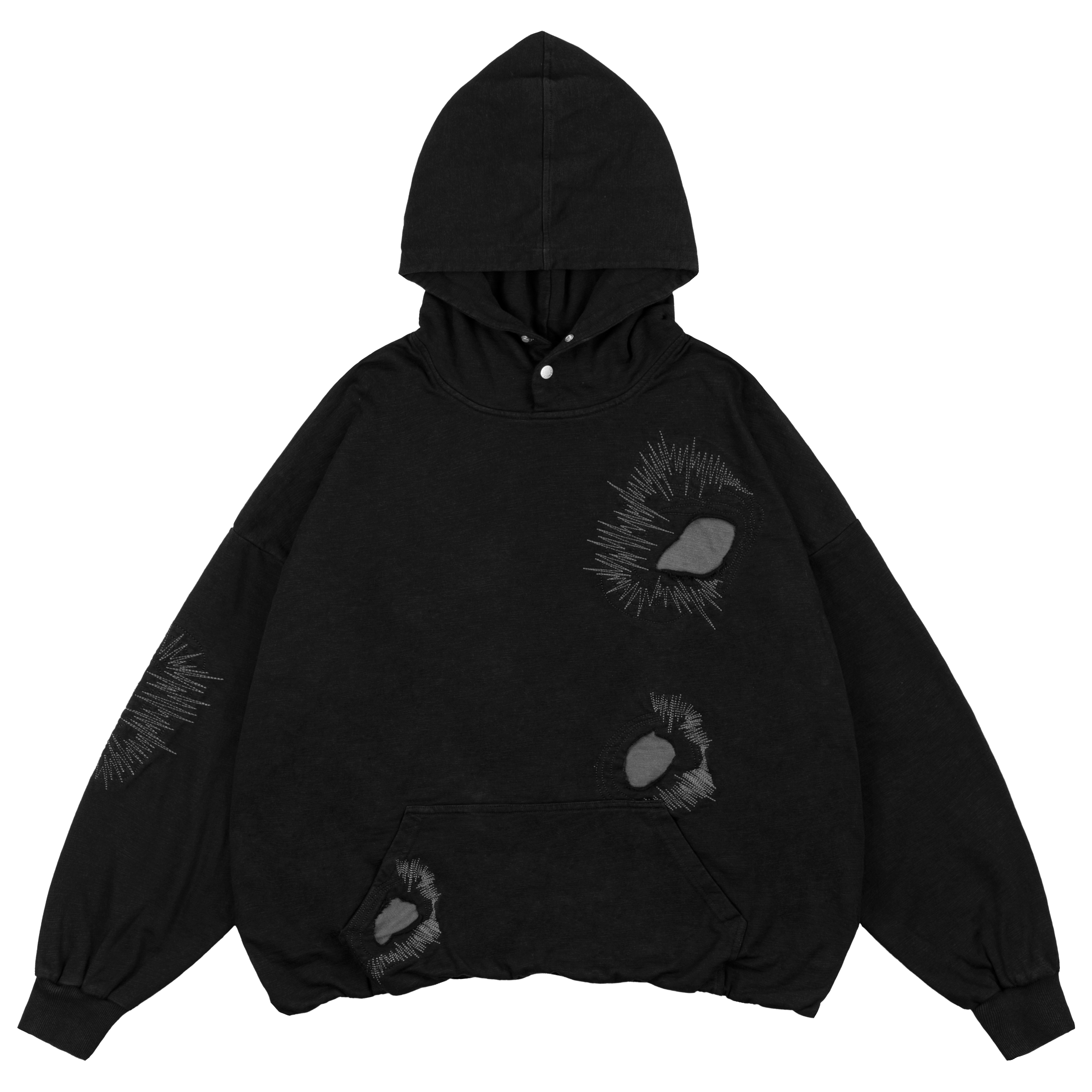 XINYINSU Wormhole Series Embroidered Oversized Hoodie Unisex Pullover - 330g X8325