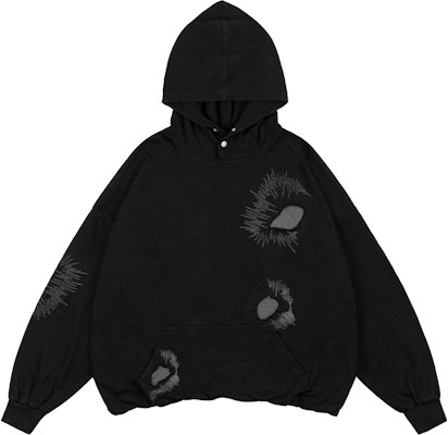 XINYINSU 虫洞系列刺繡加大寬鬆版連帽上衣 男女款 - 330g X8325 Buy XINYINSU 虫洞系列刺繡加大寬鬆版連帽上衣 男女款 - 330g X8325