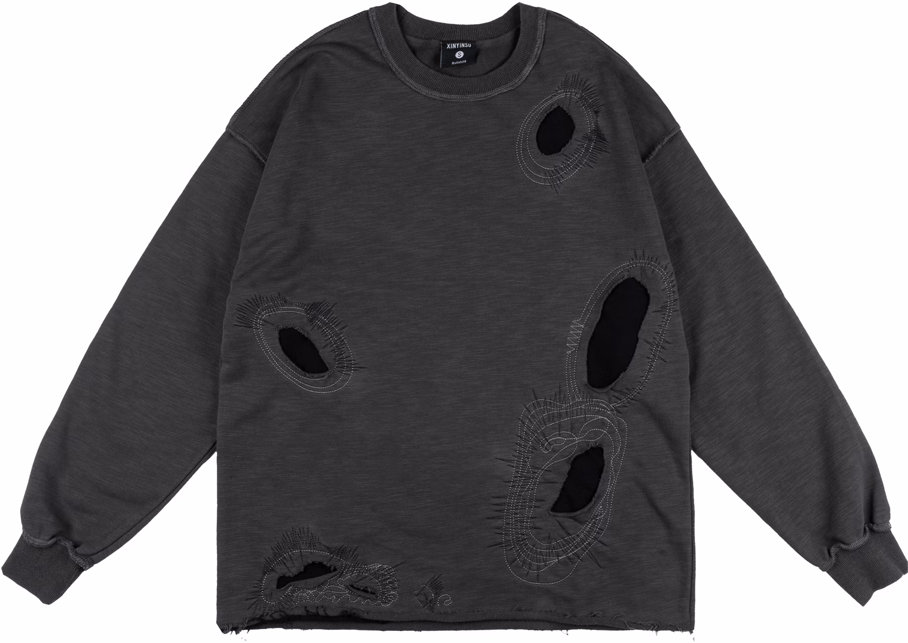 xinyinsu-x-p-and-d-wormhole-embroidered-patch-oversized-crewneck-sweatshirt-unisex-x8268