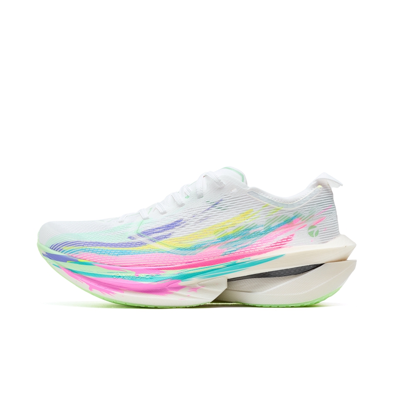 Xtep 160X 7.0 Marathon Running Shoes White/Green/Pink for Men, Cushioned & Durable 974219110039 Classic White/Elf Green/Rose Pink