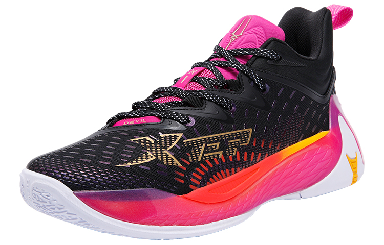 Lookbook Xtep Battle Basketball Shoes 'Black Pink Demon Gift Box' XEMSD2021