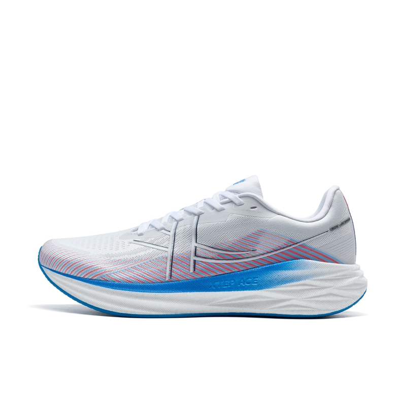 Xtep Feisure 5.0 Sprint Training Running Shoes Swirl Colorway. 976319110004 New White/Beijing Blue/Laser Red