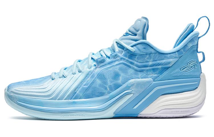 Xtep JLIN3 Lin Shuhao Basketball Shoes Blue Low-Top Cushioned Sneakers 978419120020 North Carolina Blue / Refreshing Ice Blue