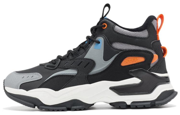 Xtep Red Rock 2.0 Mid-Top Sneakers Black Grey - Non-Slip & Warm. 978419370026 Black/Smoke GREY