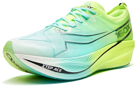 特步 競速160X 5.0 防滑減震 低幫 跑步鞋 男款 藍綠 Lookbook 特步 競速160X 5.0 防滑減震 低幫 跑步鞋 男款 藍綠