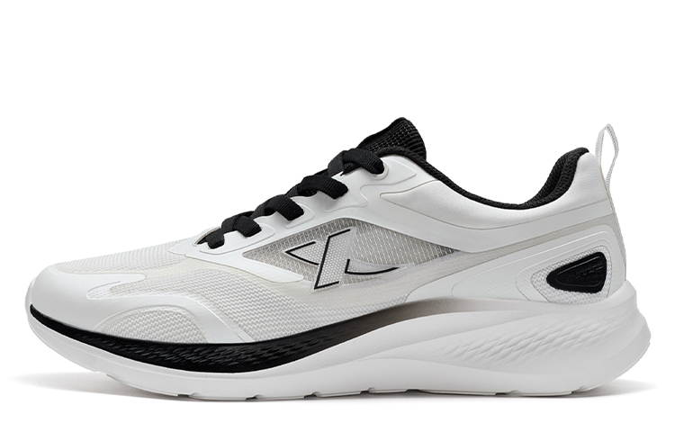 Xtep White Black Low-Top Running Shoes - Comfort, Cushioning, Non-Slip. 876219110019 Sail White/Black