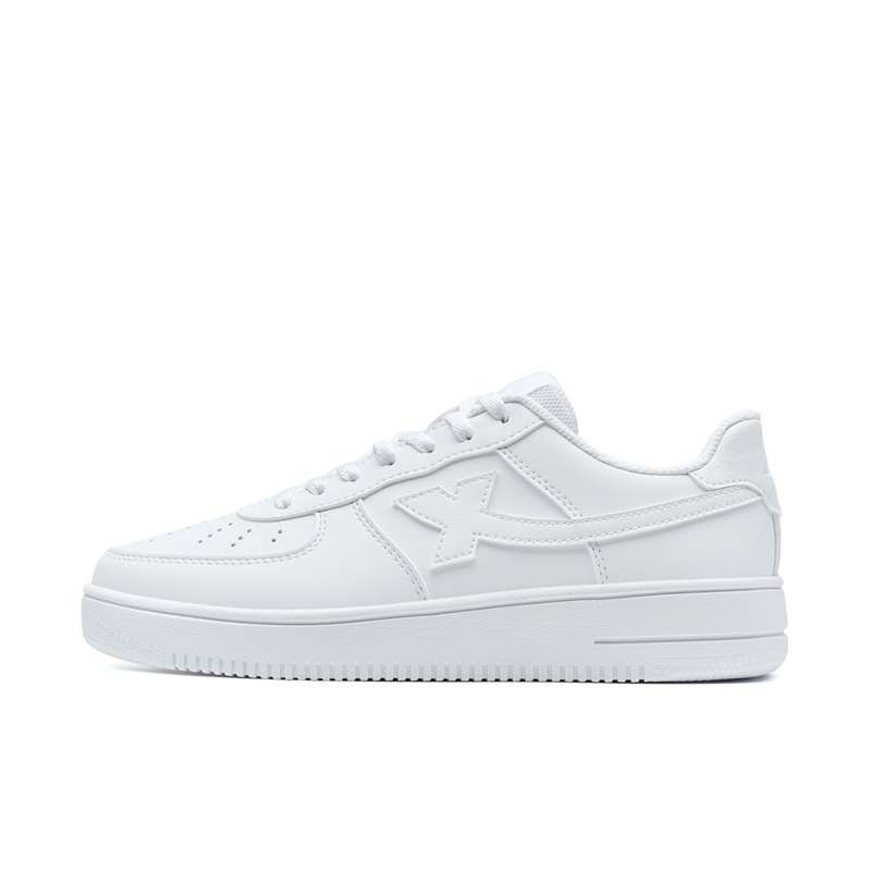 Xtep White Low-Top Sneakers Air Force Style Classic Casual Lightweight Shoes 881219319851 White color
