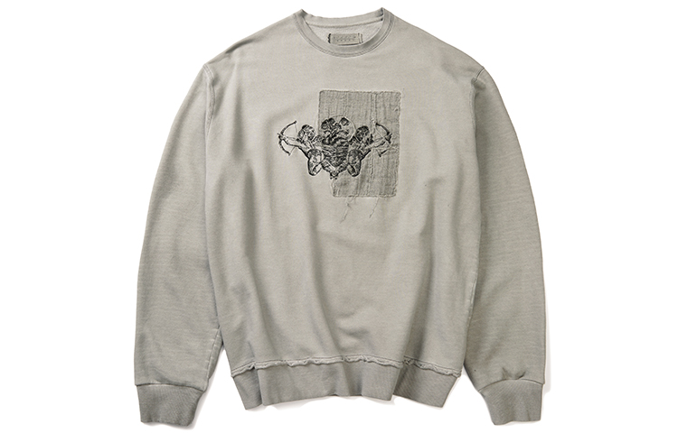 xVESSEL Archery Angel Graphic Crewneck Sweatshirt Unisex Gray Y20X614B