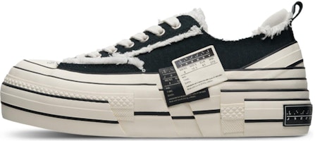 xVESSEL Black Low-Top Platform Canvas Shoes Distressed Casual Sneaker S23X26B xVESSEL Black Low-Top Platform Canvas Shoes Distressed Casual Sneaker S23X26B