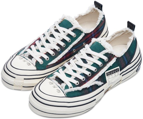 xVESSEL Canvas Low 'Forrest Green Plaid' F22X89G Order xVESSEL Canvas Low 'Forrest Green Plaid' F22X89G