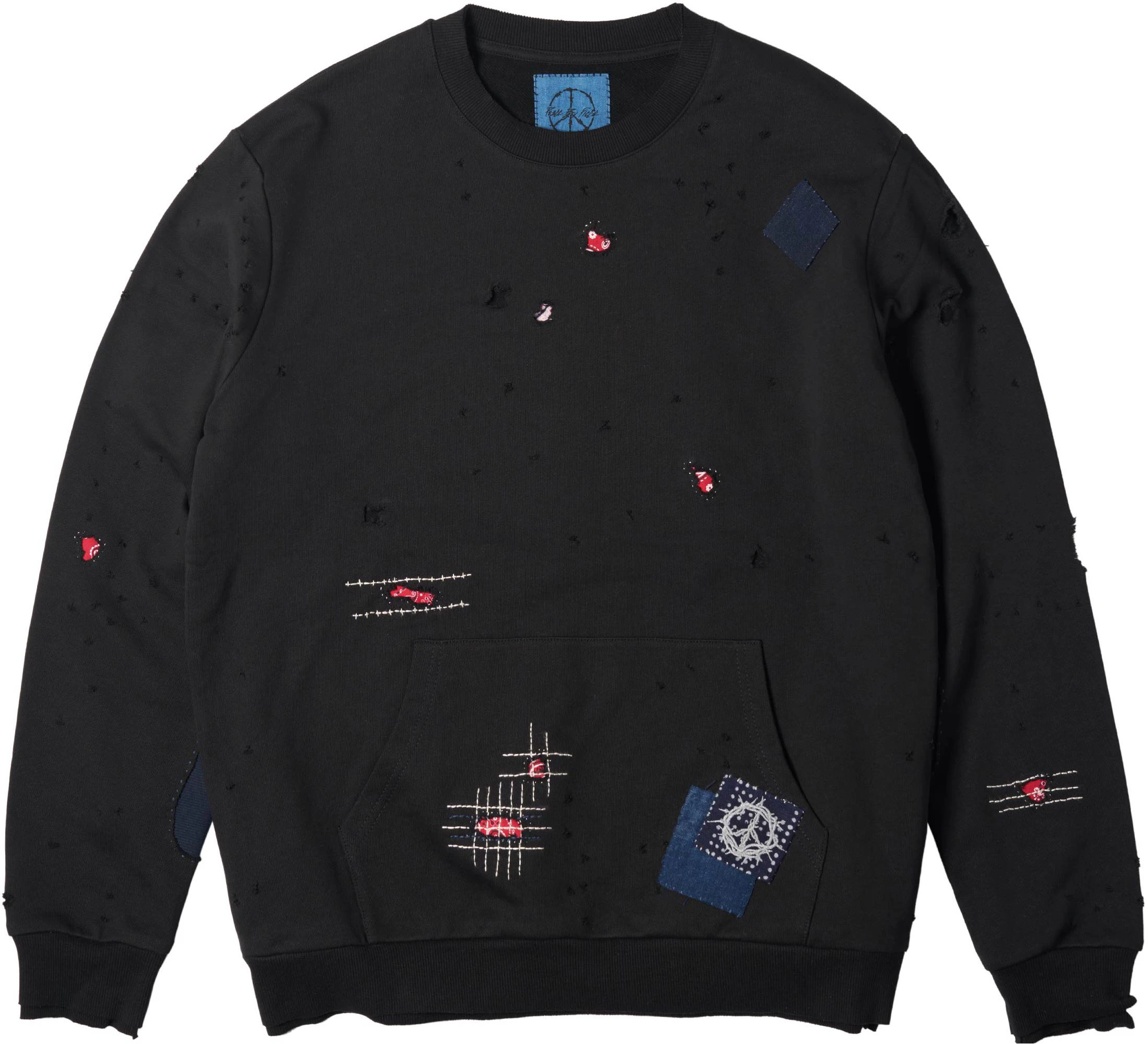 x-vessel-fw-22-vintage-patchwork-distressed-pullover-unisex-hoodie-black-y22-x215-b