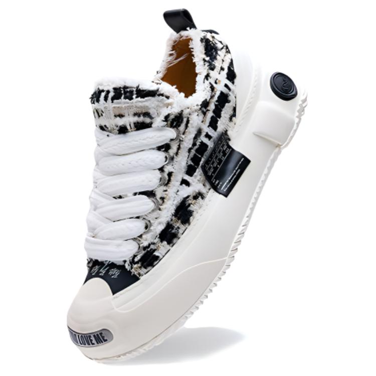 Shop xVESSEL G.O.P. 2.0 MARSHMALLOW 經典低筒 粗花呢時尚帆布鞋 男女共款 黑白 黑標棉花糖