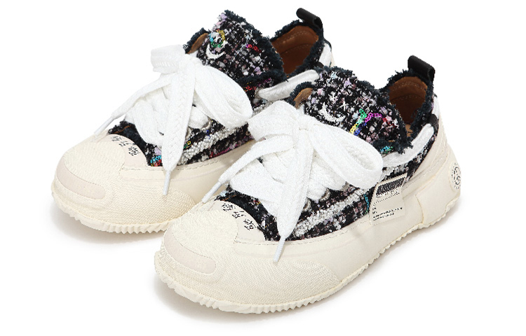 Details for xVESSEL g.o.p. 2.0 棉花糖低筒 "黑色粗花呢" 光感變色帆布鞋 男女同款 黑白